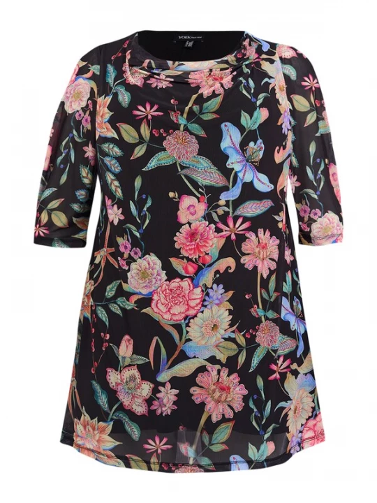 Foto van product YOEK Shirt lichtblauw / rosa / zwart