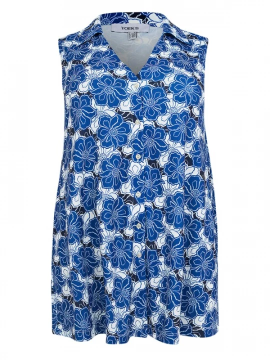 Foto van product YOEK Top blauw / zwart / wit