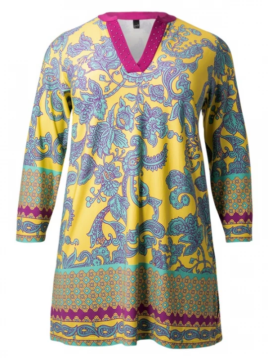 Foto van product YOEK Tuniek blauw / bruin / geel / lila
