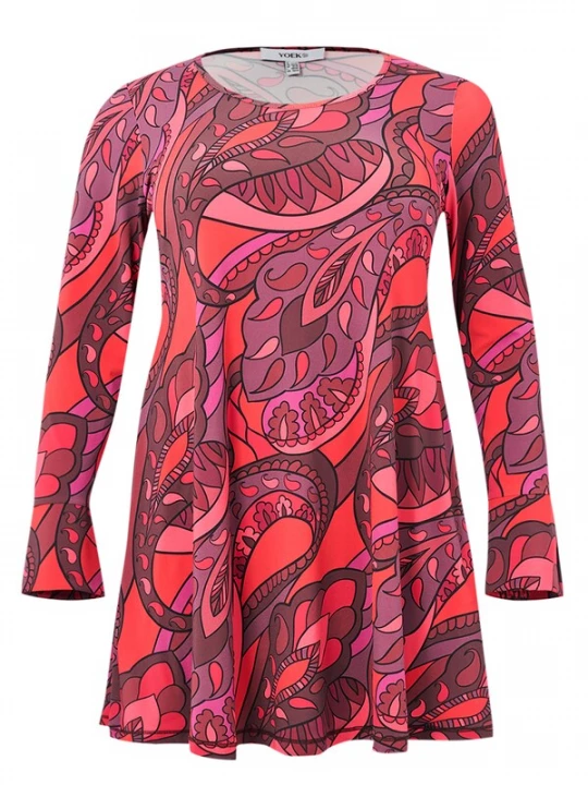 Foto van product YOEK Tuniek gemengde kleuren / rood
