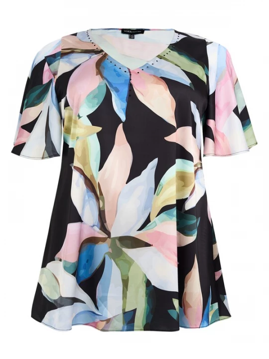 Foto van product YOEK Tuniek pastelblauw / lichtgroen / rosa / zwart