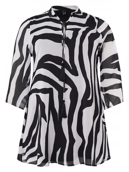 Foto van product YOEK Tuniek 'SAVANNA' zwart / wit