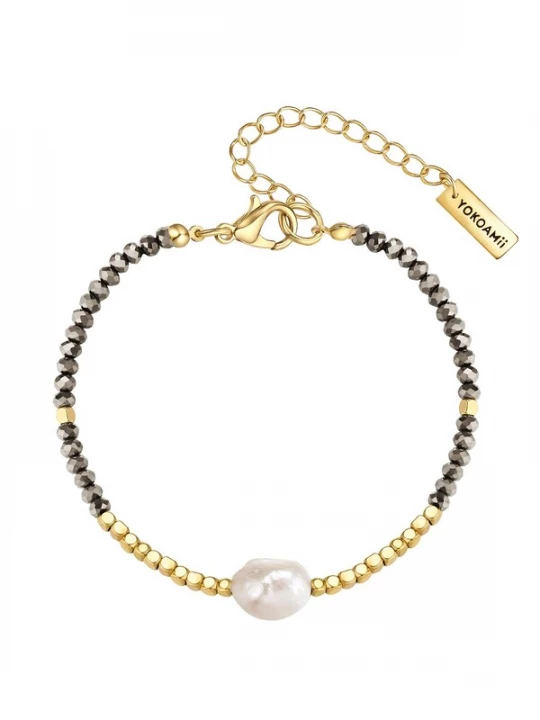 Foto van product Yokoamii Armband goudgeel / grijs
