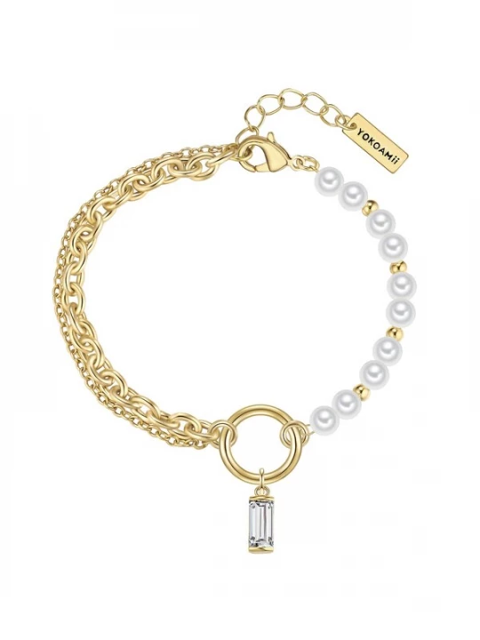 Foto van product Yokoamii Armband goudgeel / parelwit