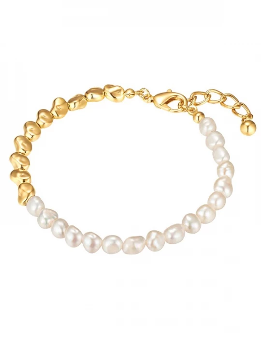 Foto van product Yokoamii Armband goudgeel / wit
