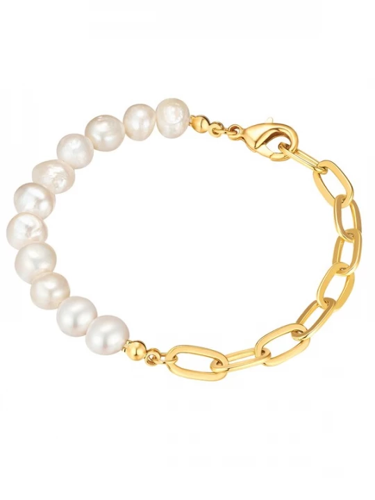 Foto van product Yokoamii Armband goudgeel / wit