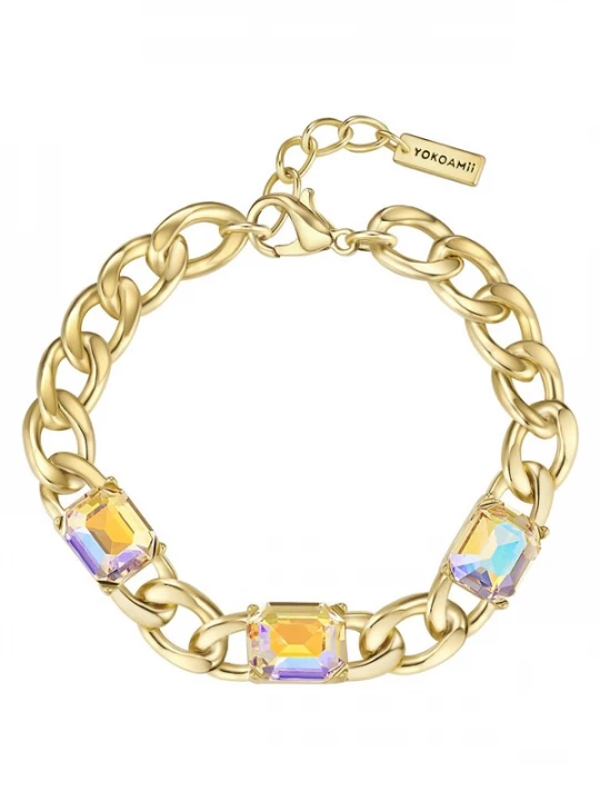 Foto van product Yokoamii Armband lichtblauw / goudgeel / lila / oranje
