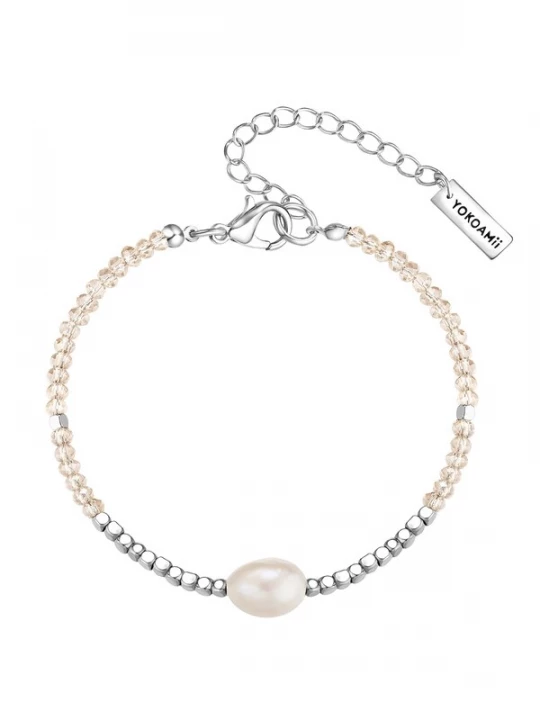 Foto van product Yokoamii Armband zilver / parelwit