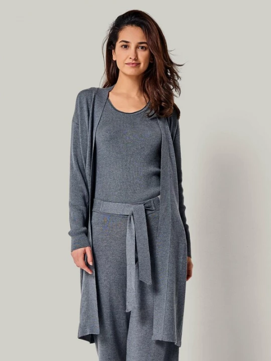 Foto van product YOU LOOK PERFECT Gebreid vest 'BLOSSOM' antraciet