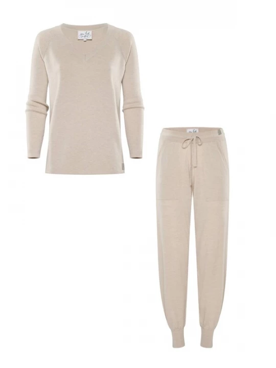 Foto van product YOU LOOK PERFECT Huispak 'LOUNGEWEAR SET - Pullover Dorina & Pants Bella' beige