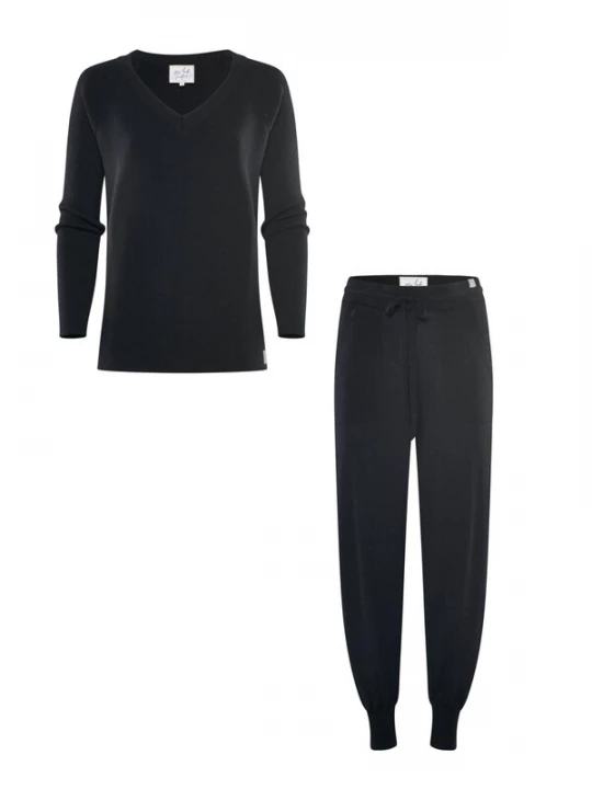 Foto van product YOU LOOK PERFECT Huispak 'LOUNGEWEAR SET - Pullover Dorina & Pants Bella' zwart