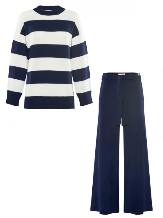 Foto van product YOU LOOK PERFECT Huispak 'LOUNGEWEAR SET - Pullover Felia & Pants Bailey' donkerblauw