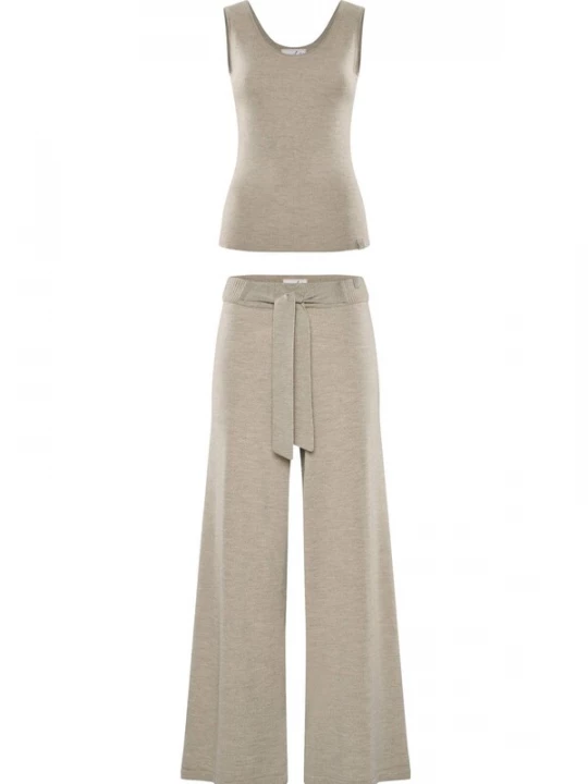 Foto van product YOU LOOK PERFECT Huispak 'LOUNGEWEAR SET - Top Blossom & Pants Bailey' taupe