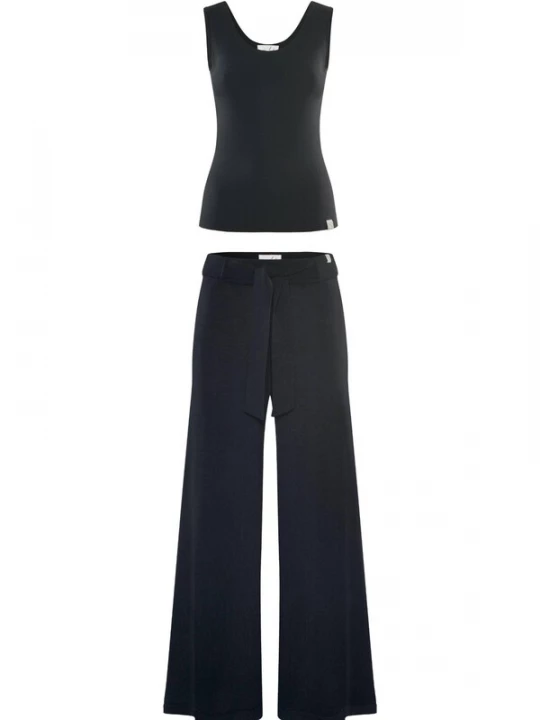 Foto van product YOU LOOK PERFECT Huispak 'LOUNGEWEAR SET - Top Blossom & Pants Bailey' zwart