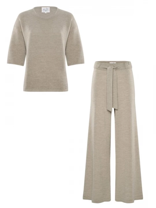 Foto van product YOU LOOK PERFECT Huispak 'Pullover Fay & Pants Bailey' taupe
