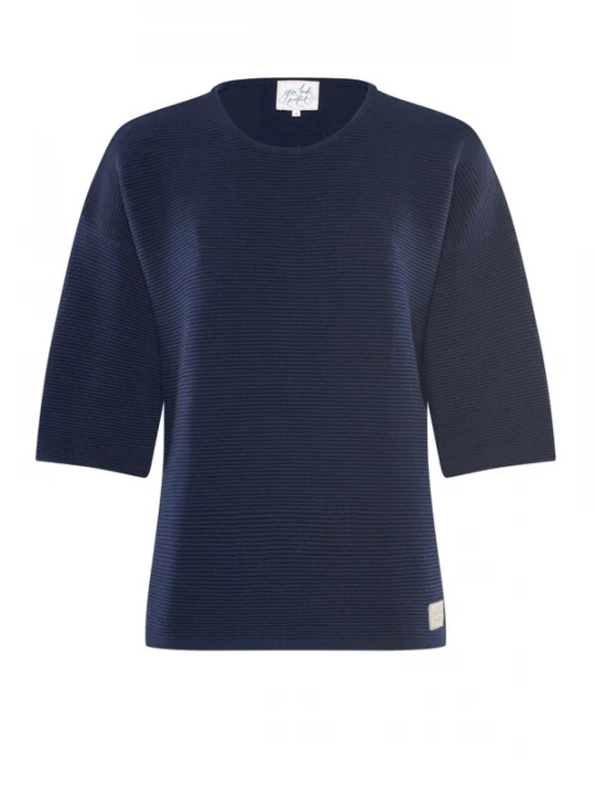 Foto van product YOU LOOK PERFECT Trui 'PULLOVER FAY - Halbarm Pullover in Strukturstrick' donkerblauw
