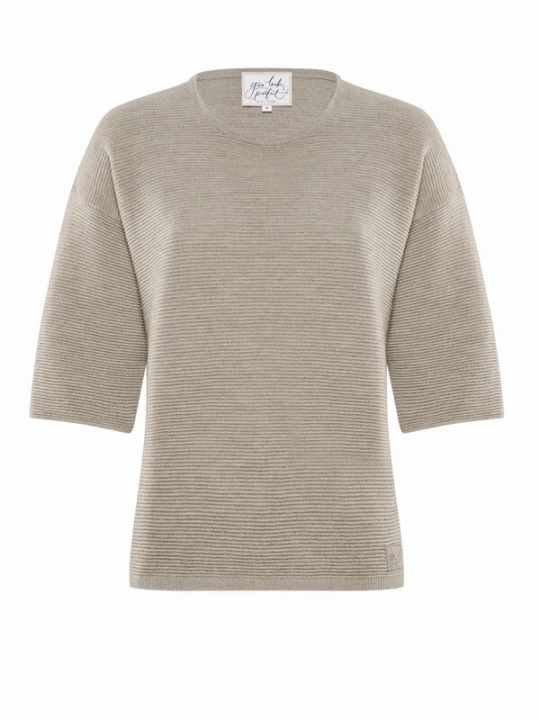 Foto van product YOU LOOK PERFECT Trui 'PULLOVER FAY - Halbarm Pullover in Strukturstrick' taupe