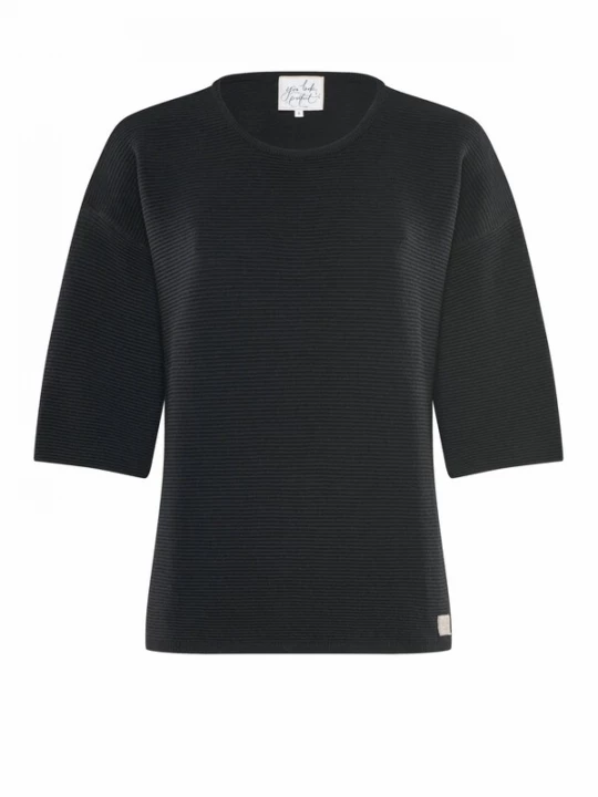 Foto van product YOU LOOK PERFECT Trui 'PULLOVER FAY - Halbarm Pullover in Strukturstrick' zwart