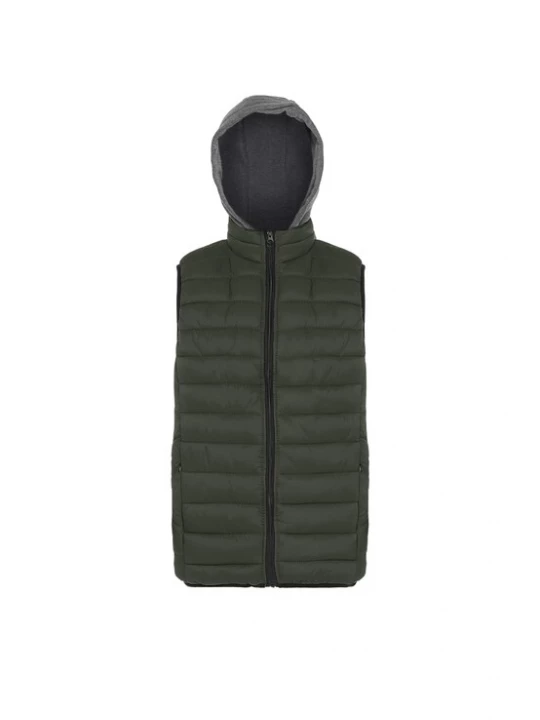 Foto van product boundry Bodywarmer grijs gemêleerd / olijfgroen / zwart