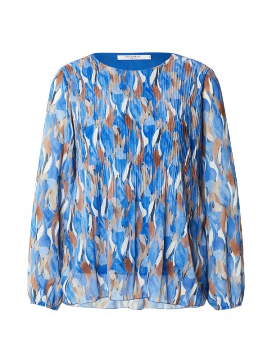 Foto van product ZABAIONE Blouse beige / blauw / opaal / bruin