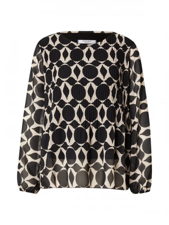 Foto van product ZABAIONE Blouse 'Re44ynaa' lichtbeige / zwart