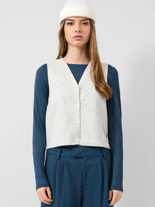 Foto van product Zacht gebreid vest QS crème