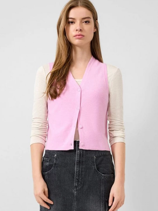 Foto van product Zacht gebreid vest QS roze