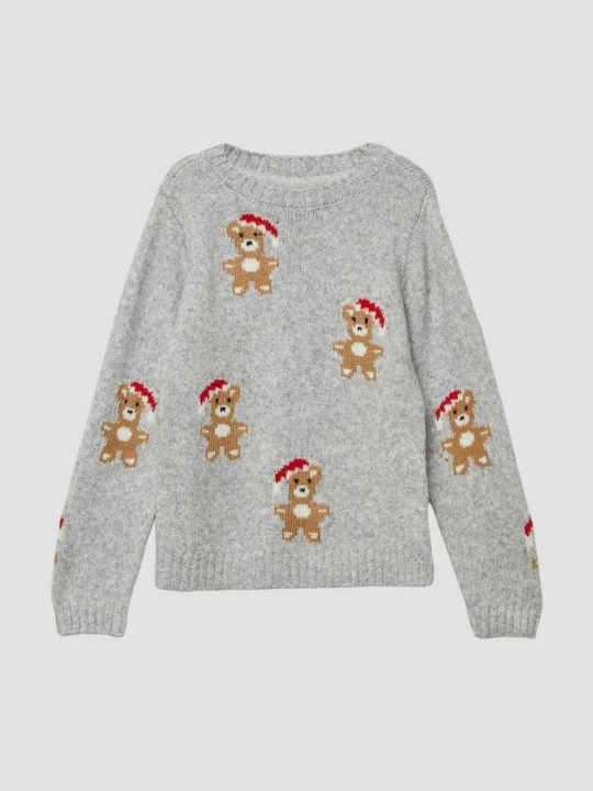 Foto van product Zacht gebreide trui met kerstmotieven s.Oliver grijs