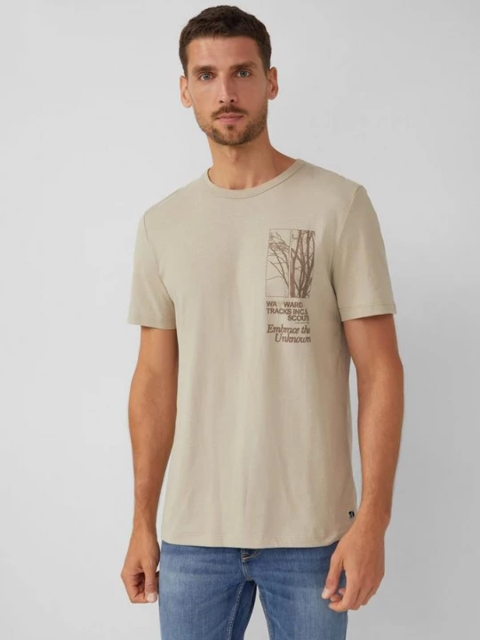 Foto van product Zacht katoenen T-shirt met artwork s.Oliver beżowy