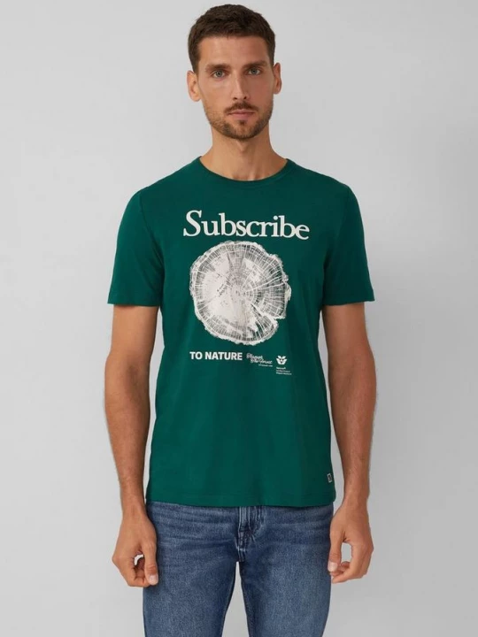 Foto van product Zacht katoenen T-shirt met artwork s.Oliver olijfgroen