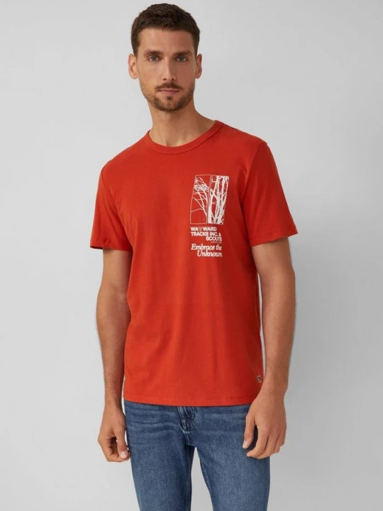 Foto van product Zacht katoenen T-shirt met artwork s.Oliver rood