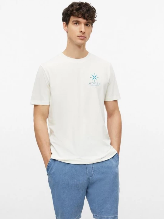 Foto van product Zacht katoenen T-shirt met print op de voorkant s.Oliver crème