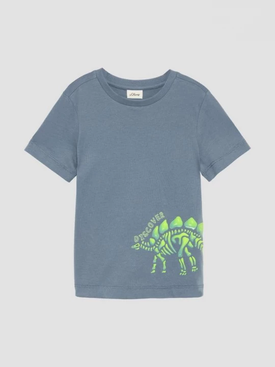 Foto van product Zacht katoenen T-shirt met siliconen opdruk s.Oliver blauw