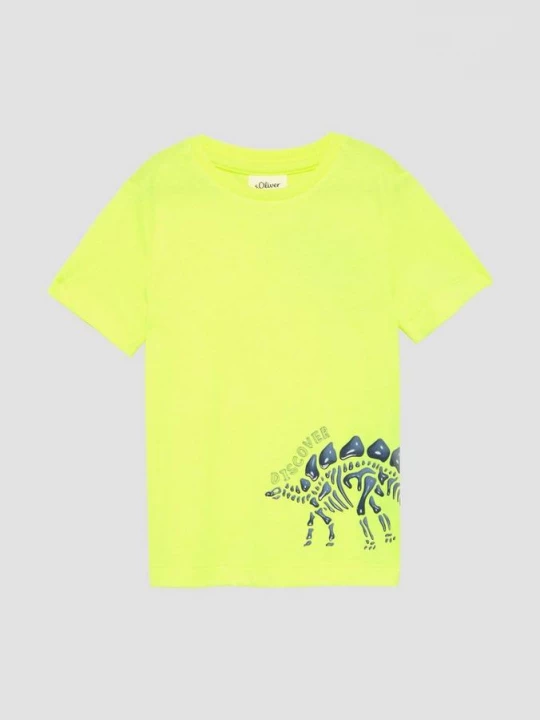 Foto van product Zacht katoenen T-shirt met siliconen opdruk s.Oliver groen