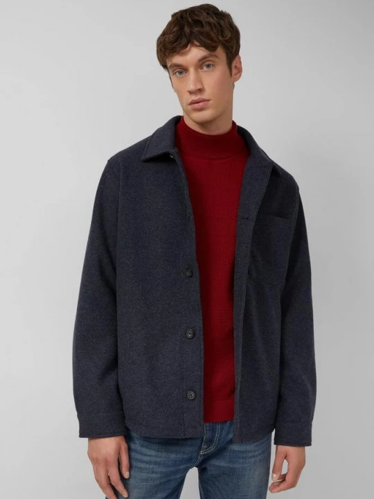 Foto van product Zacht overhemd in wollook s.Oliver blauw