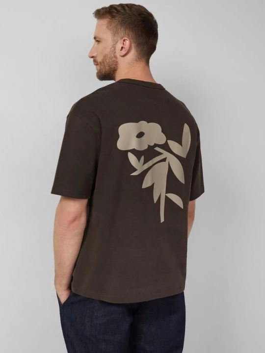 Foto van product Zacht, relaxed fit shirt van zware jersey met artwork op de rug s.Oliver bruin