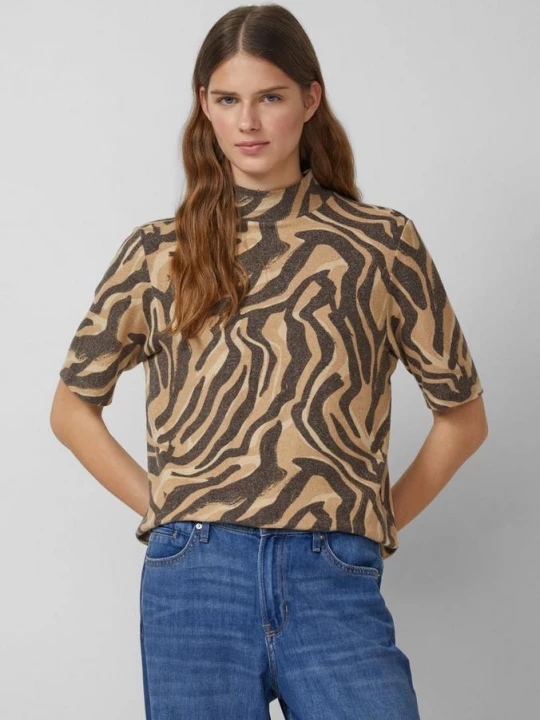 Foto van product Zacht shirt met dierenprint en opstaande kraag s.Oliver