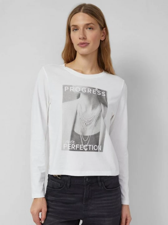 Foto van product Zacht shirt met lange mouwen en edelstenen s.Oliver wit