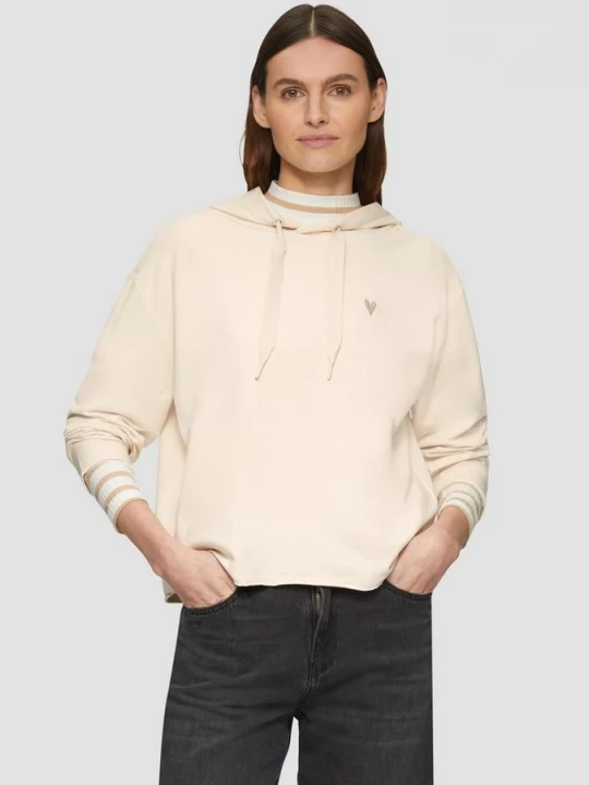 Foto van product Zacht sweatshirt met capuchon en hartjesborduursel s.Oliver beżowy