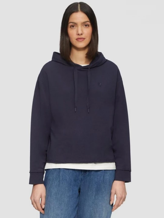 Foto van product Zacht sweatshirt met capuchon en hartjesborduursel s.Oliver blauw