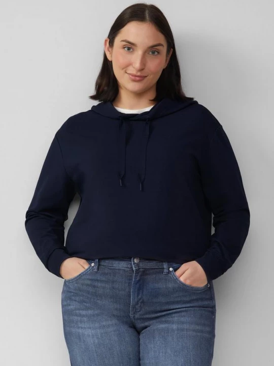 Foto van product Zacht sweatshirt met capuchon en hartjesborduursel s.Oliver blauw