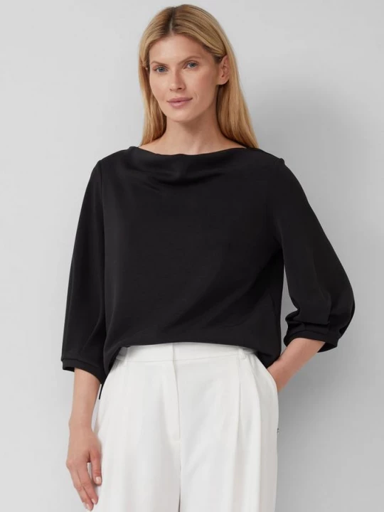 Foto van product Zacht sweatshirt van scuba met watervalhals s.Oliver zwart