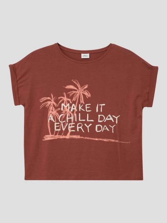 Foto van product Zacht T-shirt met print op de voorkant s.Oliver rood