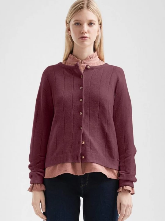 Foto van product Zacht vest met loshangende schouders QS rood