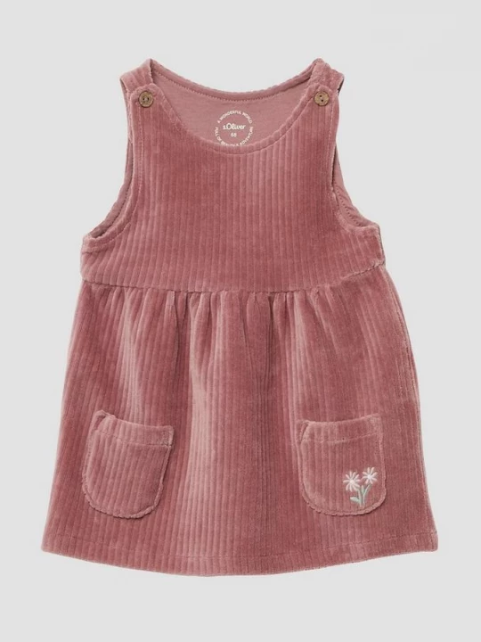 Foto van product Zachte corduroy jurk met bloemenborduursel s.Oliver roze