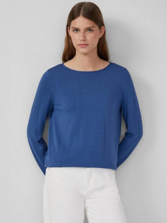 Foto van product Zachte fijngebreide trui met rolrandjes s.Oliver blauw