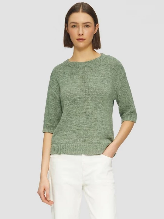 Foto van product Zachte gebreide trui met 3 / 4-mouwen en een relaxed fit s.Oliver groen