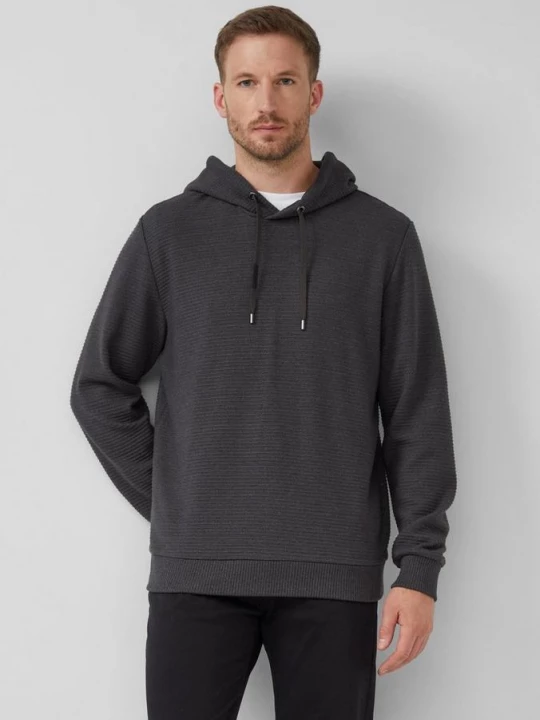 Foto van product Zachte hoodie in een gebreide look met een gevoerde capuchon s.Oliver grijs