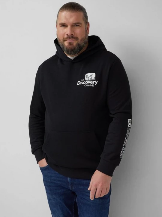 Foto van product Zachte hoodie in een relaxte pasvorm met artwork s.Oliver zwart