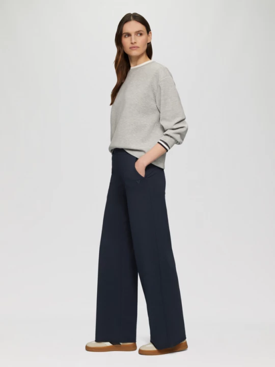 Foto van product Zachte jersey broek in een relaxed fit met hartjesborduursel s.Oliver blauw